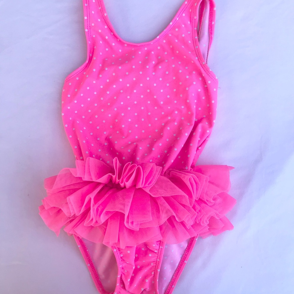 *SOLD* Circo Girls Hot Pink Polka Dot Tutu Swimsui